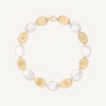 18K Yellow Gold Mother of Pearl Necklace, 17.75"