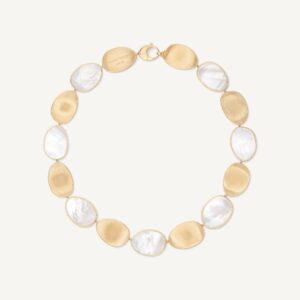 18K Yellow Gold Mother of Pearl Necklace, 17.75"