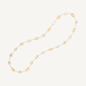 18K Yellow Gold Mother of Pearl Petal Necklace, 36"