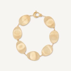 18K Yellow Gold Petal Bracelet, 7"