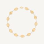 18K Yellow Gold Petal Necklace with Diamonds, 17"