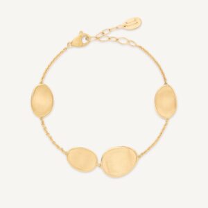 18K Yellow Gold Petal Petal Station Bracelet, 7"-8.5"