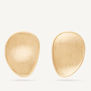 18K Yellow Gold Petal Stud Earrings, 0.87"
