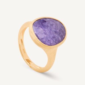 18K Yellow Gold Charoite Ring
