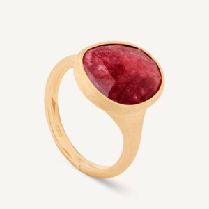18K Yellow Gold Thulite Ring