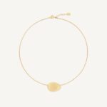 18K Yellow Gold Small Petal Pendant Necklace, 16.5"-18"