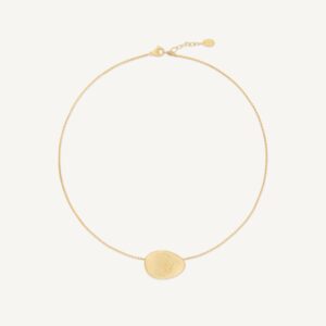 18K Yellow Gold Small Petal Pendant Necklace, 16.5"-18"