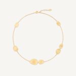 18K Yellow Gold Petal Necklace, 16.5"-18"