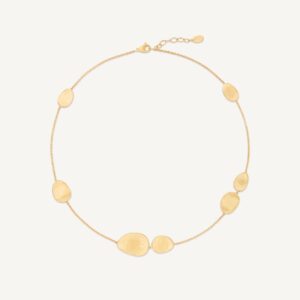 18K Yellow Gold Petal Necklace, 16.5"-18"