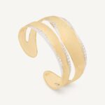 18K Yellow Gold Split Cuff with Diamonds