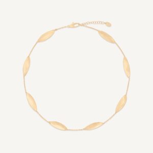18K Yellow Gold Twisted Petal Necklace, 16.5"-18"