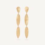 18K Yellow Gold Petal Earrings, 2.7"