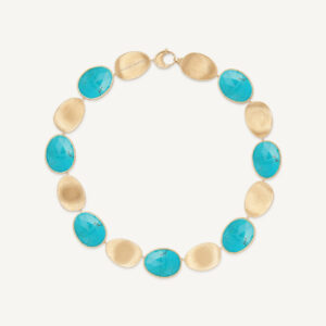 18K Yellow Gold Turquoise Necklace, 17.75"