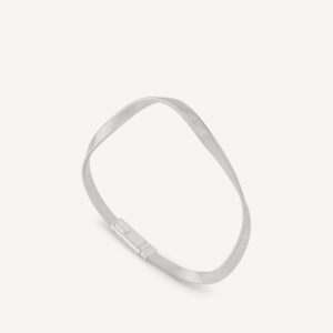18K White Gold Coil Bangle, 4mm