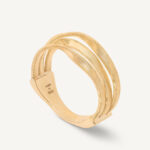 18K Yellow Gold Three Row Coil Ring