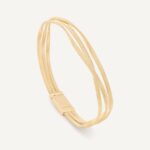 18K Yellow Gold Three Strand Coil Bracelet, 7"