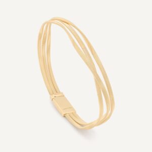 18K Yellow Gold Three Strand Coil Bracelet, 7"