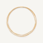 18K Yellow Gold Three Strand Coil Necklace, 16.5"