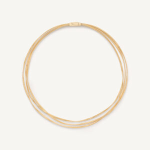 18K Yellow Gold Three Strand Coil Necklace, 16.5"