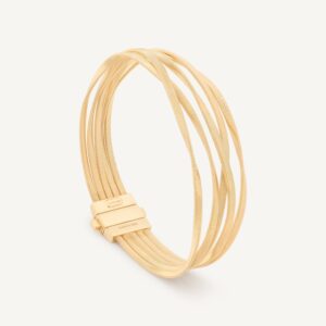 18K Yellow Gold Five Strand Coil Bracelet, 7"