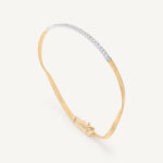 18K Yellow Gold Coil Bangle with Diamond Bar, 2.4mm