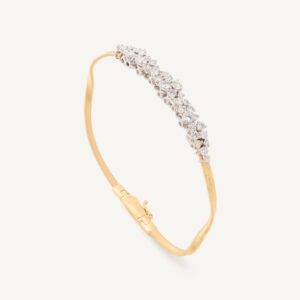 18K Yellow Gold Diamond Bangle, 2.2mm