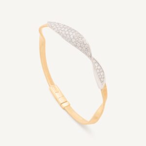 18K Yellow Gold Diamond Crossover Bangle, 4mm