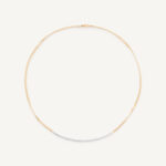 18K Yellow Gold Coil Necklace with Diamond Bar, 16.5"