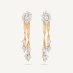 18k Yellow Gold Diamond Coil Statement Earrings, 2.36"