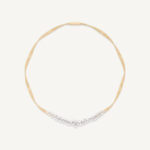 18K Yellow Gold Diamond Coil Necklace, 16.5"