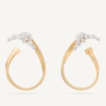 18K Yellow Gold Diamond Wrap Coil Earrings, 1"