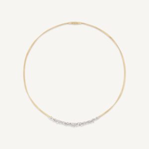18K Yellow Gold Diamond Coil Necklace, 16"