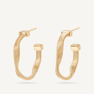18K Yellow Gold Coil Hoops, 0.6"
