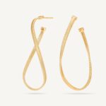 18K Yellow Gold Infinity Coil Hoops, 1.8"