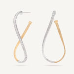 18K Yellow Gold Diamond Coil Hoops, 1.85"