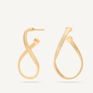 18K Yellow Gold Infinity Coil Hoops, 1.18"