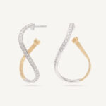 18K Yellow Gold Diamond Coil Hoops, 1.2"