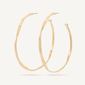 18K Yellow Gold Coil Hoops, 2.1"