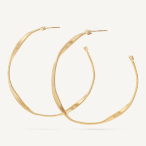 18K Yellow Gold Coil Hoops, 1.6"
