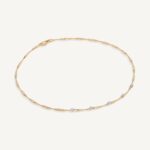 18K Yellow Gold Coil Necklace with Diamond Stations, 16"