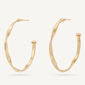 18K Yellow Gold Coil Hoops, 1.1"