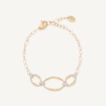 18K Yellow Gold Coil Bracelet with Diamonds, 6"-7.5"