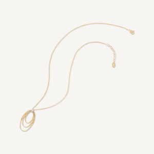 18K Yellow Gold Coil Pendant Necklace with Diamonds, 16.5"-18"