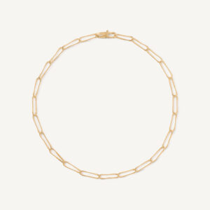 18K Yellow Gold Coil Link Necklace, 18"