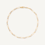18K Yellow Gold Coil Link Necklace with Diamonds, 18"