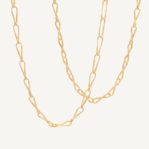 18K Yellow Gold Coil Link Necklace, 36"