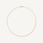 18K Yellow Gold Coil Necklace with Diamond Stations, 16.5"