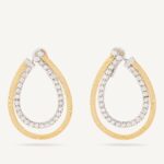 18K Yellow Gold Diamond Coil Wrap Earrings, 1.5"
