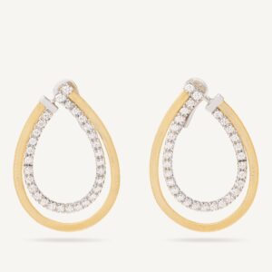 18K Yellow Gold Diamond Coil Wrap Earrings, 1.5"