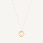 18K Yellow Gold Coil Circular Pendant Necklace with Diamonds, 31.5"